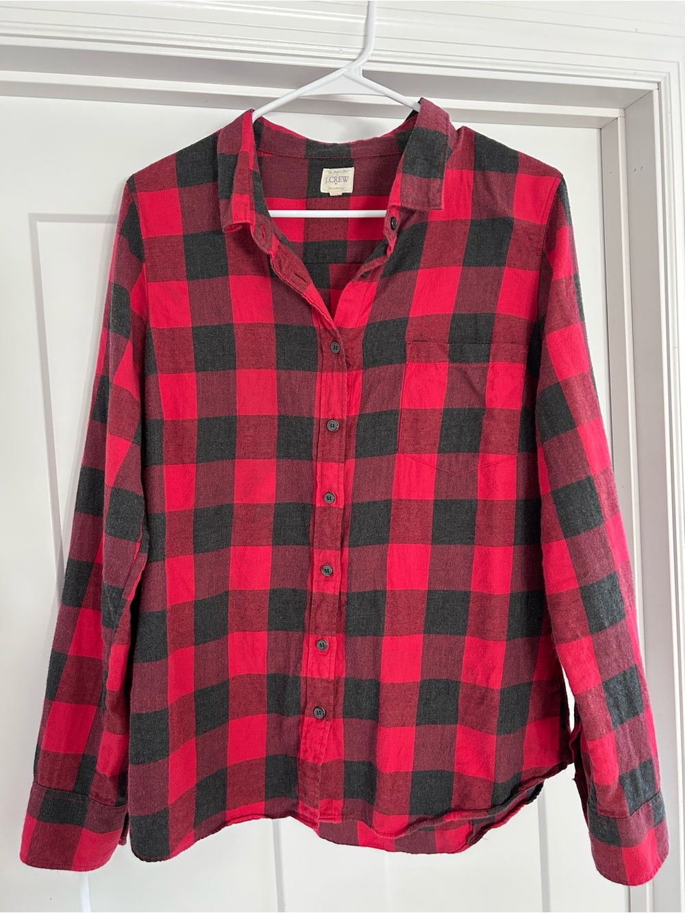J.crew Red and Black Buffalo Plaid Long-Sleeve Shirt